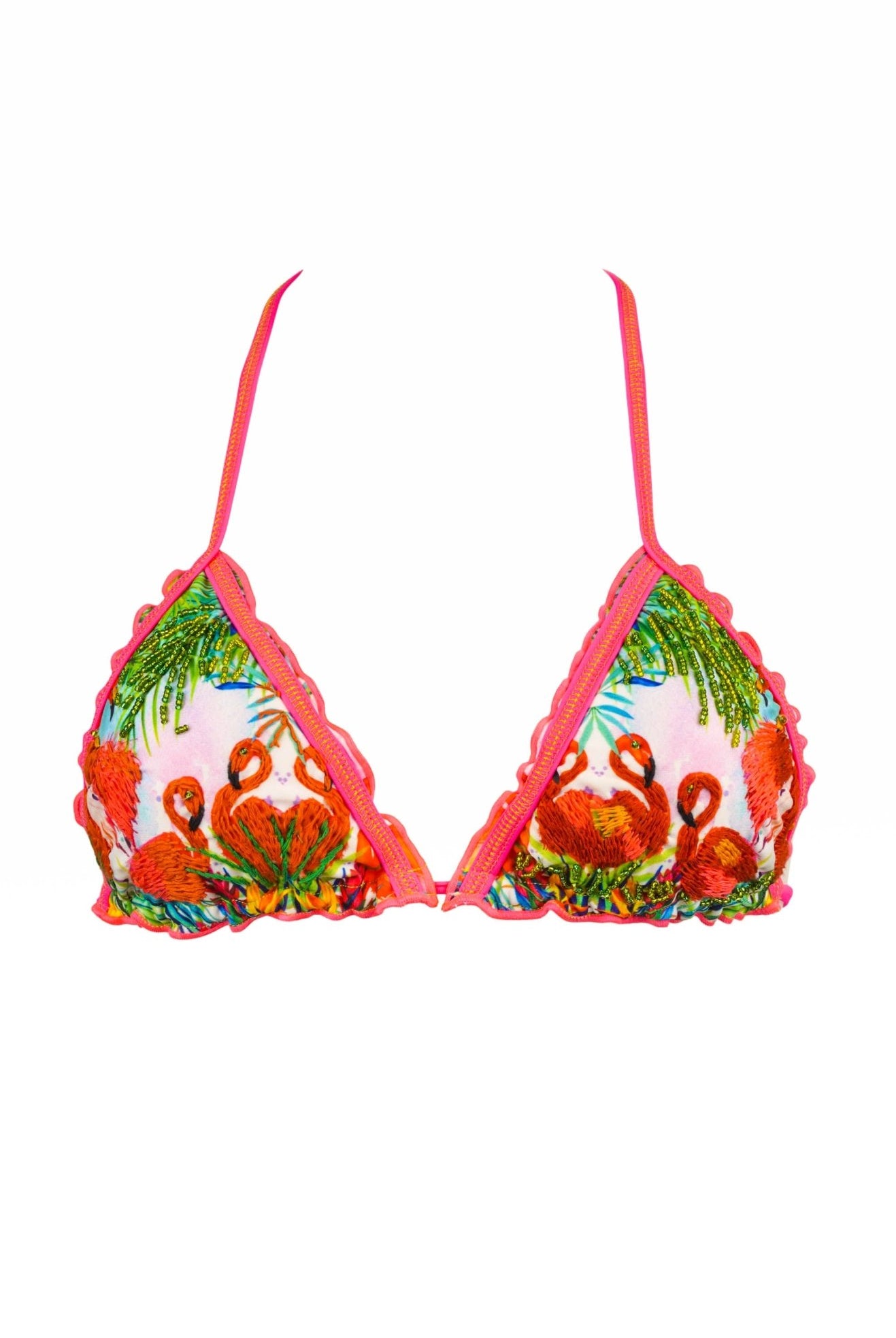Flamenco - Hot Pink Flamingo Triangle Bikini Top - Calaswim